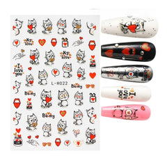 Cat Nail Stickers 3D Kawaii Design for Cute Manicure Charm