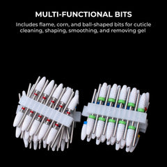 Ceramic Nail Drill Bits Set 10pcs for Manicure Pedicure Tool