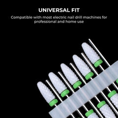 Ceramic Nail Drill Bits Set 10pcs for Manicure Pedicure Tool