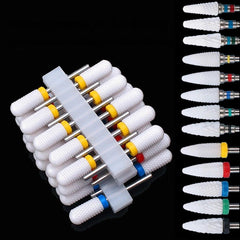 Ceramic Nail Drill Bits Set 10pcs for Manicure Pedicure Tool