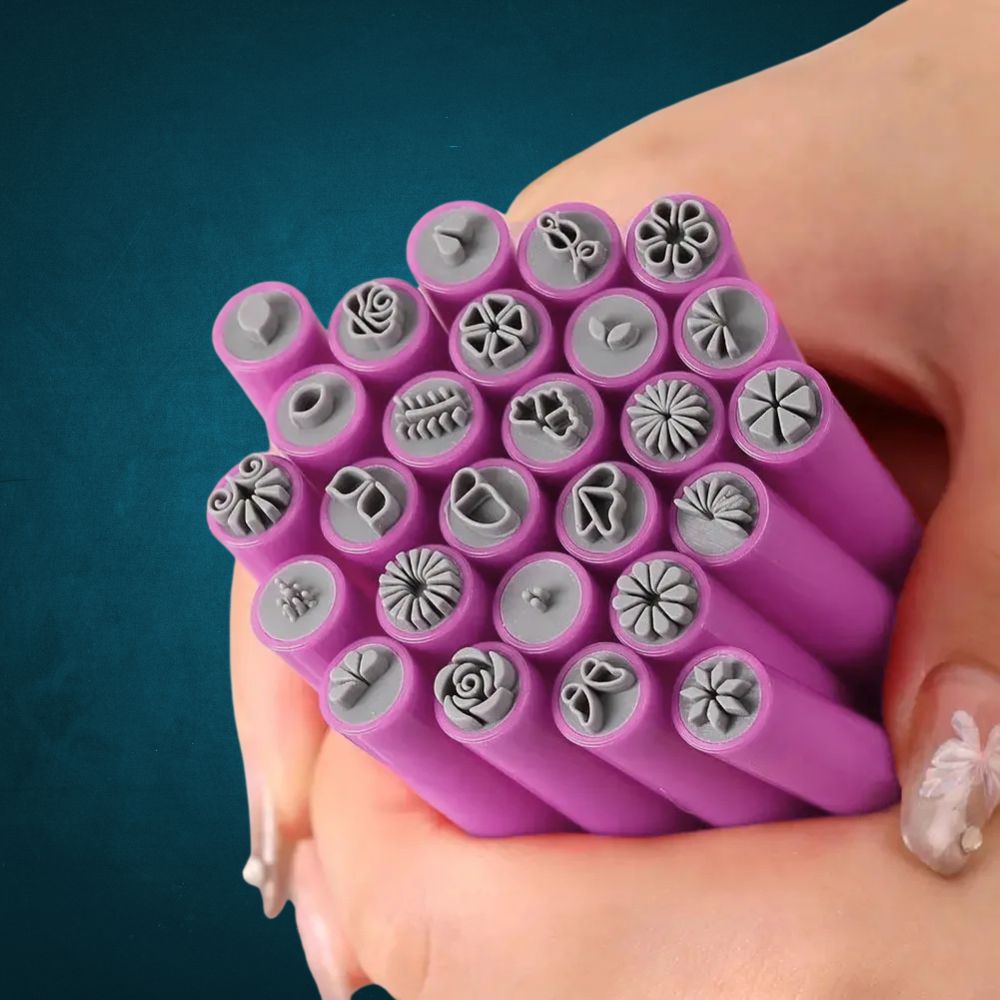 Chic Nail Art Stamp Pen Set 9D Daisy Star Heart DIY