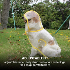 Clear Dog Raincoat with Hood — Waterproof Pet Poncho