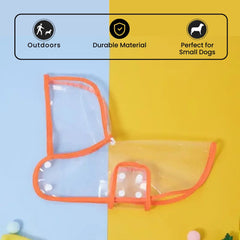 Clear Dog Raincoat with Hood — Waterproof Pet Poncho