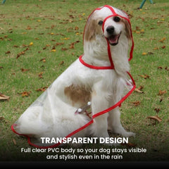 Clear Dog Raincoat with Hood — Waterproof Pet Poncho