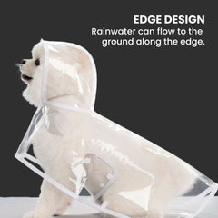 Clear Reflective Dog Raincoat with Harness Hole