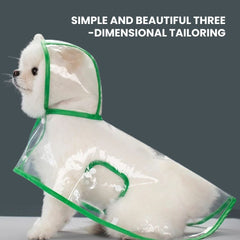 Clear Reflective Dog Raincoat with Harness Hole