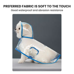 Clear Reflective Dog Raincoat with Harness Hole