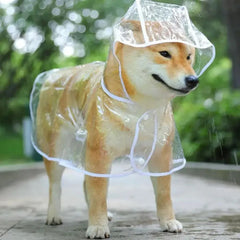 Clear Dog Raincoat with Hood — Waterproof Pet Poncho