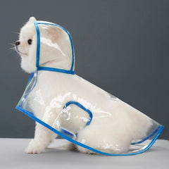 Clear Reflective Dog Raincoat with Harness Hole