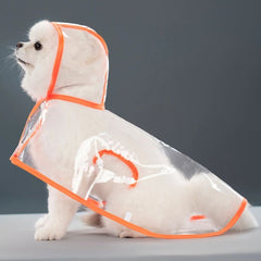 Clear Reflective Dog Raincoat with Harness Hole