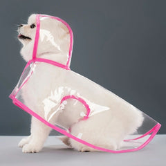 Clear Reflective Dog Raincoat with Harness Hole