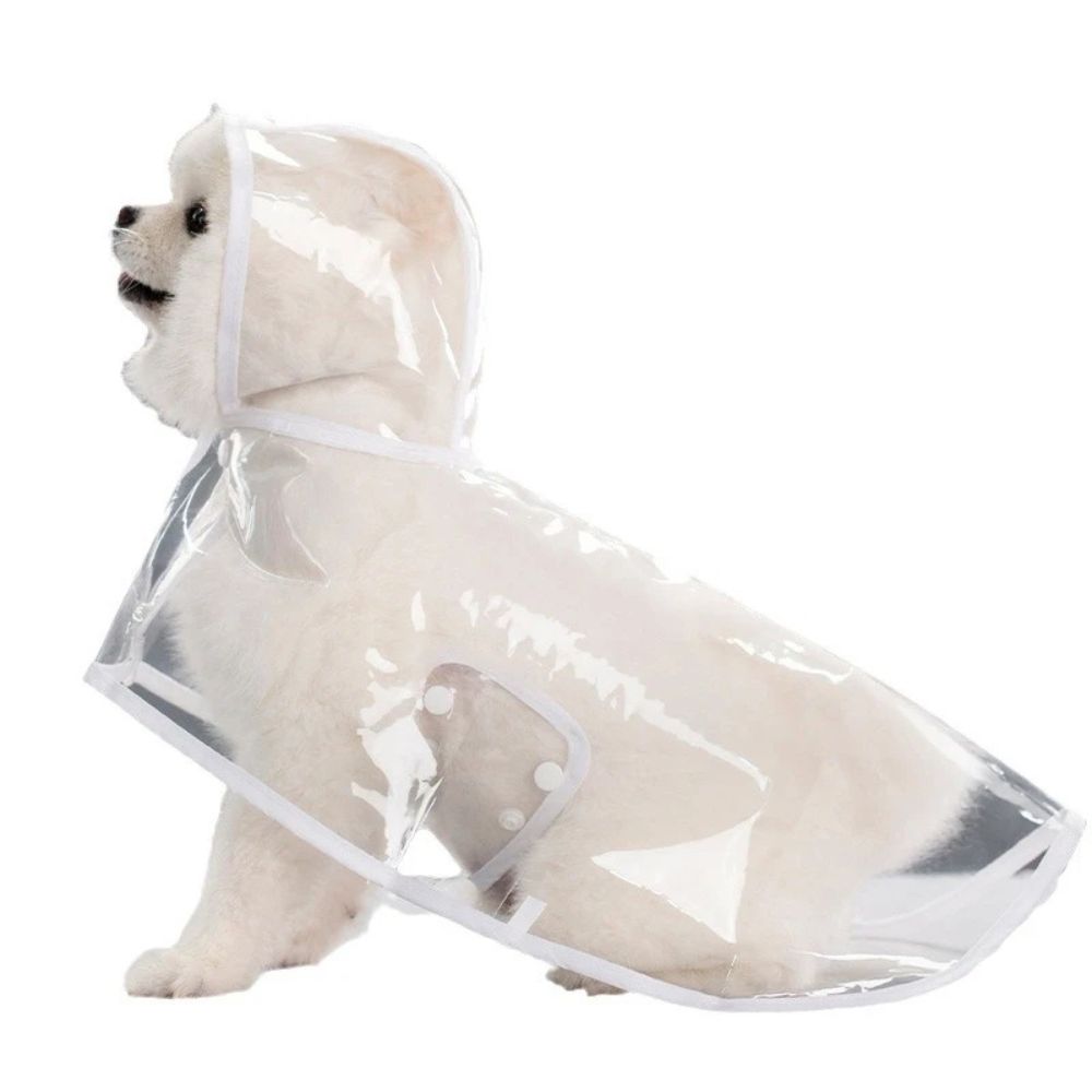 Clear Reflective Dog Raincoat with Harness Hole