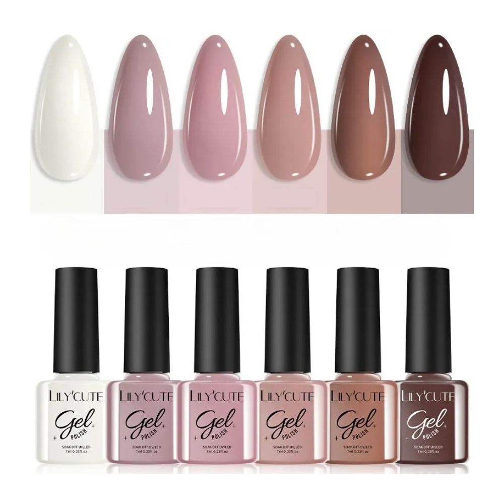 Coffee Series Gel Nail Polish Set - 6pcs UV Manicure Kit