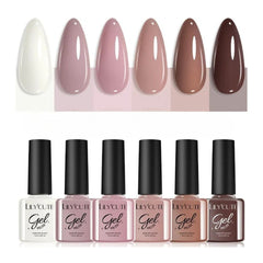 Coffee Series Gel Nail Polish Set - 6pcs UV Manicure Kit
