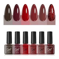 Coffee Series Gel Nail Polish Set - 6pcs UV Manicure Kit