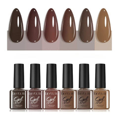 Coffee Series Gel Nail Polish Set - 6pcs UV Manicure Kit