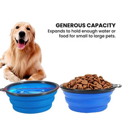 Collapsible Silicone Pet Travel Bowl with Clip