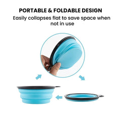 Collapsible Silicone Pet Travel Bowl with Clip