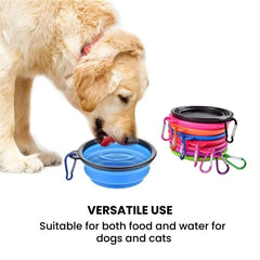 Collapsible Silicone Pet Travel Bowl with Clip