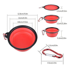 Collapsible Silicone Pet Travel Bowl with Clip