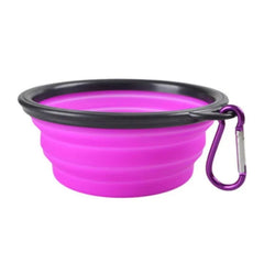 Collapsible Silicone Pet Travel Bowl with Clip