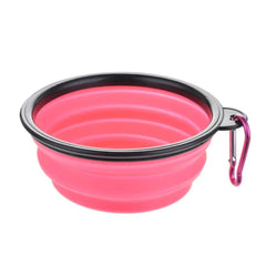Collapsible Silicone Pet Travel Bowl with Clip
