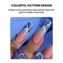 Colorful 3D Nail Stickers Gold Ink Marble Art for DIY