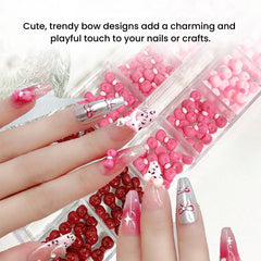 Colorful Resin Bow Nail Charms – 3D DIY Art Set of 12