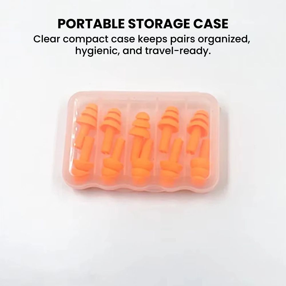 Colorful Reusable Silicone Ear Plugs with Travel Case - storage