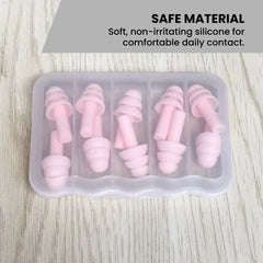 Colorful Reusable Silicone Ear Plugs with Travel Case - safe material