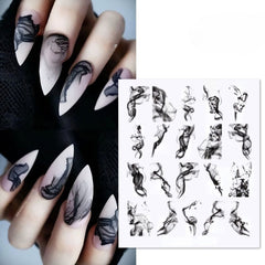 Colorful 3D Nail Stickers Gold Ink Marble Art for DIY