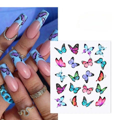 Colorful 3D Nail Stickers Gold Ink Marble Art for DIY
