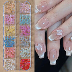 Colorful Resin Bow Nail Charms – 3D DIY Art Set of 12