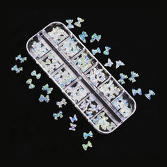 Colorful Resin Bow Nail Charms – 3D DIY Art Set of 12