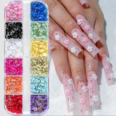 Colorful Resin Bow Nail Charms – 3D DIY Art Set of 12