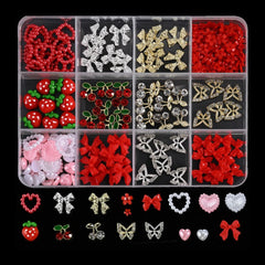 Colorful Resin Bow Nail Charms – 3D DIY Art Set of 12