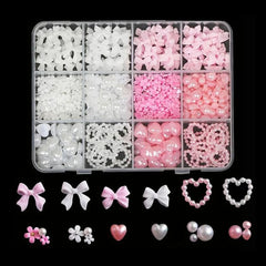 Colorful Resin Bow Nail Charms – 3D DIY Art Set of 12