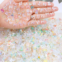 Colorful Resin Nail Charms 3D Kawaii Set – 50pcs DIY Kit