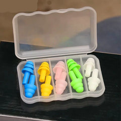 Colorful Reusable Silicone Ear Plugs with Travel Case- multi color