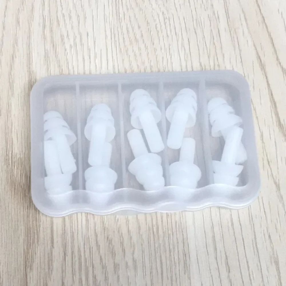 Colorful Reusable Silicone Ear Plugs with Travel Case white