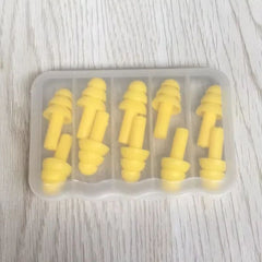 Colorful Reusable Silicone Ear Plugs with Travel Case -yellow