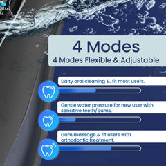 Cordless Water Flosser F18 – 3 Modes, 4 Tips, USB Rechargeable