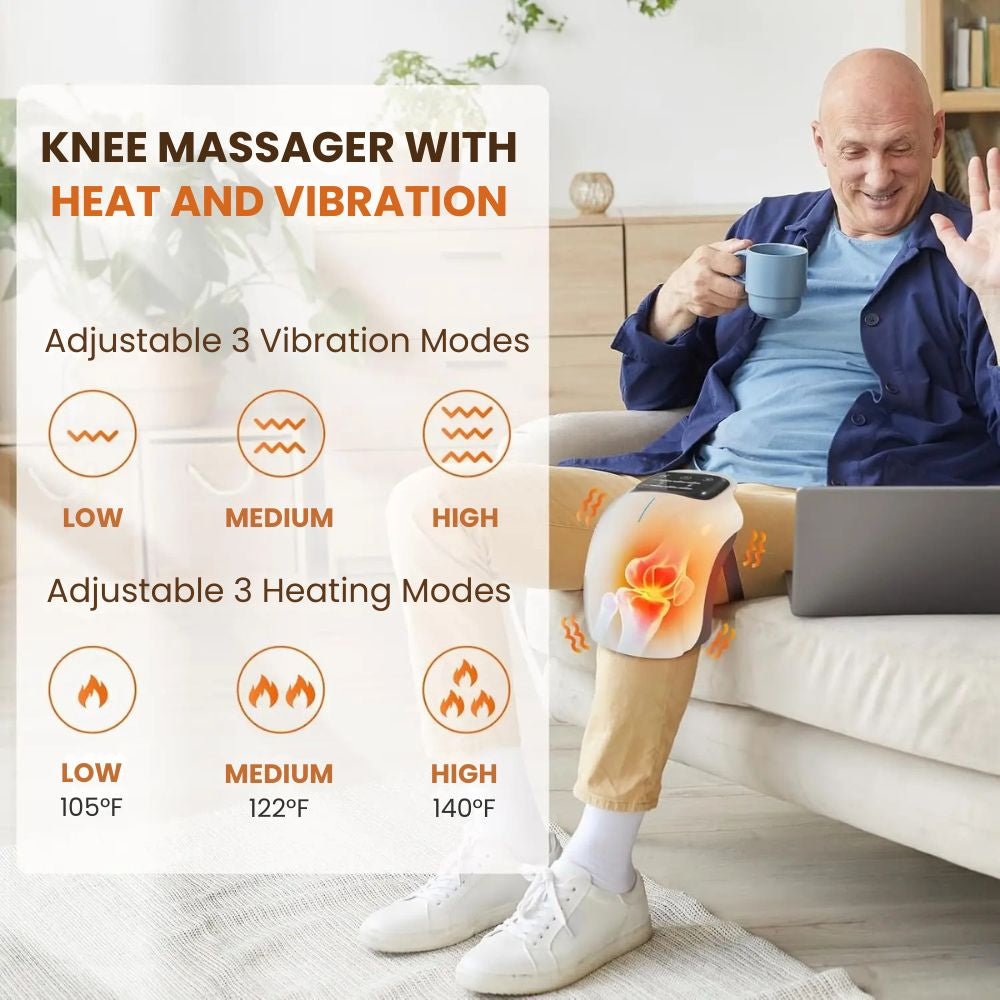Cordless Knee Massager with Heat & Vibration Therapy - heat and vibration