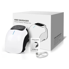 Cordless Knee Massager with Heat & Vibration Therapy - white