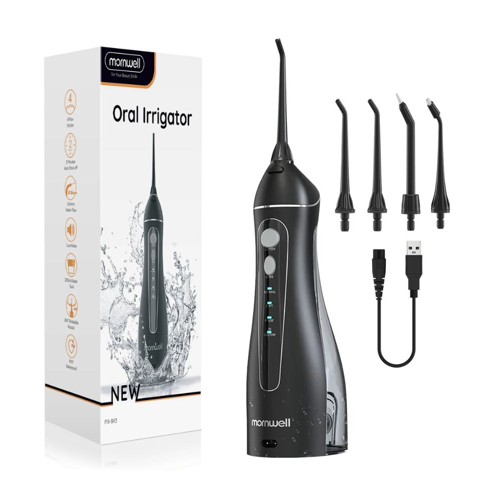 Cordless Water Flosser F18 – 3 Modes, 4 Tips, USB Rechargeable