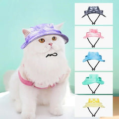 Adjustable Cat Bucket Hat — Cute Sun Hat for Pets