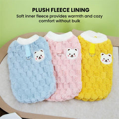 Cozy Checkered Knit Dog Sweater — Soft Fleece Lined
