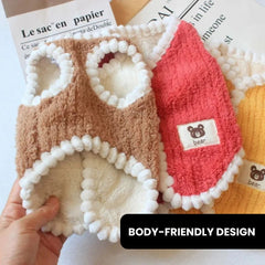 Cozy Pom Knit Dog Sweater — Small Breed Vest
