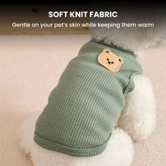 Cozy Teddy Bear Knit Dog Sweater – Winter Pet Clothes