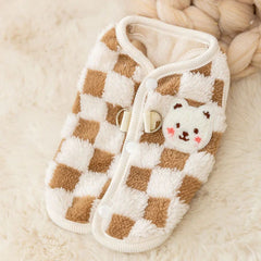 Cozy Checkered Knit Dog Sweater — Soft Fleece Lined